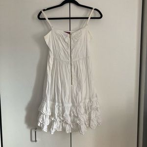 White eyelet ruffle sundress